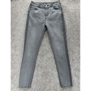 DL1961 Jeans Womens 26 Gray The Farrow High Rise Skinny Raymond Wash Side Stripe